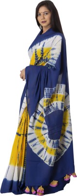 SHIVANYA HANDICRAFTS Printed Bollywood Pure Cotton Saree(Blue)