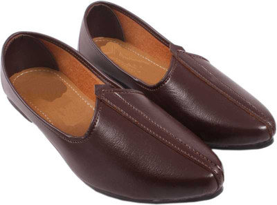 jayman Traditional Slip-On Ethnic Comfort Footwear for Men(Jutis) Jutis For Men(Brown , 10)