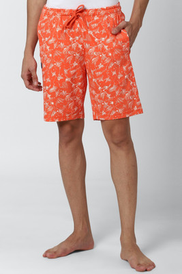 PETER ENGLAND Printed Men Orange Regular Shorts