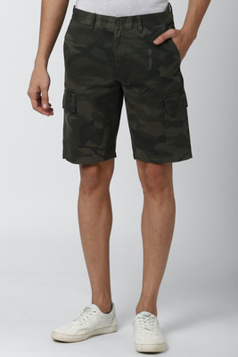 PETER ENGLAND Printed Men Green Regular Shorts