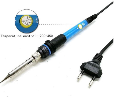 Ekavir Temprature Controller Sodering Welding Iron kit 60 Watt with Tweezer, Electric 220V/AC, Temperature Range: 200°c-450°c 60 W Temperature Controlled(Round Tip)