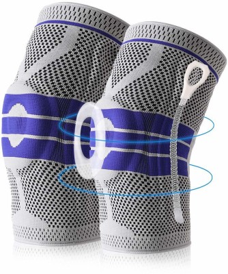 ADONYX Knee Brace Compression Sleeve, Knee Wraps Patella Stabilizer Silicone Gel Spring Knee Support