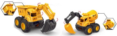 Quasar Unbreakable Small Size Excavator Toys JCB Toys 2 Piece Combo Vehicles Truck Toys Construction Set Truck Toy for Kids 3+ Years Old Boys and Girls(Multicolor, Pack of: 1)