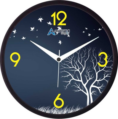 Artistic Angels Analog 26 cm X 26 cm Wall Clock(Blue, With Glass, Standard)