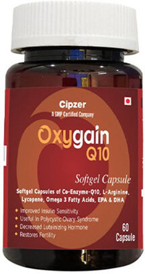 CIPZER Oxygain Q-10 Softgel Capsule| Helpful In curing Heart Failure | Increasing The Energy Of Body Cells For Men & Women(60 Capsules)