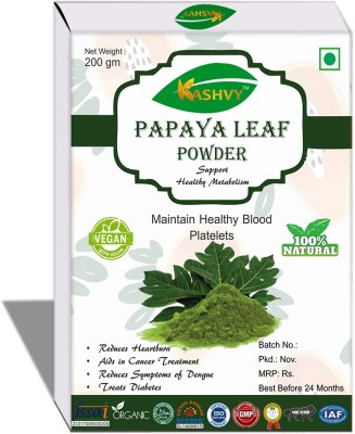 Kashvy Papaya Leaf Powder, Dried Papaya Leaves Powder, Gluten Free, No Artificial Colour, No preservatives