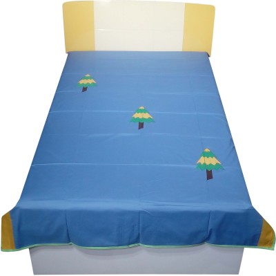 Hugs N Rugs 200 TC Cotton Single Embroidered Fitted (Elastic) Bedsheet(Pack of 1, Multicolor)