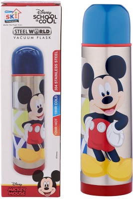 SKI Homeware by Ski Homeware Disney Mickey Mouse Vacuum Insulated Double-Wall Steel Bullet Flask 500ml Bottle 500 ml Flask(Pack of 1, Silver, Steel)