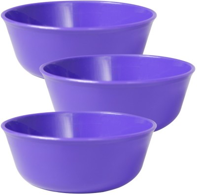 Morvi Wonder Plastic Prime Sigma 500 Microwave Safe Premium Quality Multipurpose Plastic Bowl, Set of 3 Bowl 450 ml, Violet Color, Made in India, MRV02051 Plastic Mixing Bowl(Blue, Pack of 3)