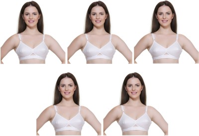 PRIME LOVE Women T-Shirt Non Padded Bra(White)