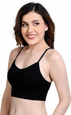 DARKVELLY Women Bralette Lightly Padded Bra(Black)