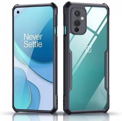 GLOBAL NOMAD Back Cover for OnePlus 9  (Black, Transparent, Shock Proof)