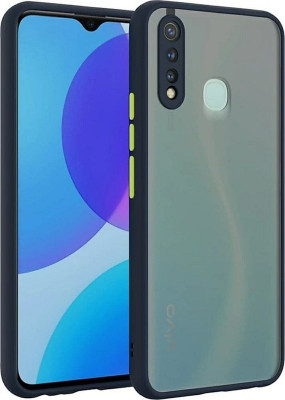 ROSALINE Back Cover for Vivo Y19, Vivo U20(Blue, Camera Bump Protector)