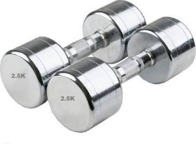 HACKERX STEEL DUMBBELL set 2.5 X 2 ( TOTAL WEIGHT 5KG ) Fixed Weight Dumbbell(5 kg)
