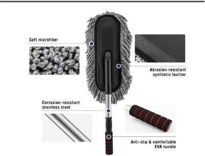 MAITRI ENTERPRISE Car Cleaning Brush Mop Adjustable Car Duster wet/dry duster M163 Wet and Dry Duster Set