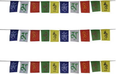 VOILA Tibetan Flag Square Car Window Flag(Polyester)