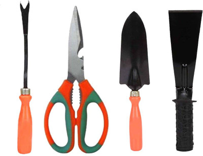 AGT Gardening Tool Kit Set of 4 Trowel, Scissor, Shovel and Weeder Garden Tool Kit(2 Tools)