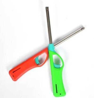 NEST CREATION Steel, Plastic Gas Lighter(Green, Red, Pack of 2)