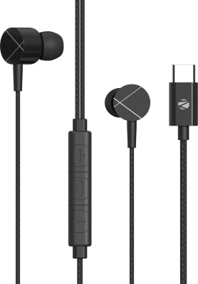 ZEBRONICS Zeb-Buds C2, Type-C , In-Line Mic, 10mm Drivers, Metallic Design, Braided Cable Wired Headset(Black, In the Ear)