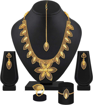 ZENEME Alloy Gold-plated Gold Jewellery Set(Pack of 1)