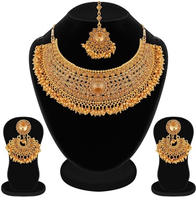 ZENEME Brass Gold-plated Multicolor Jewellery Set(Pack of 1)