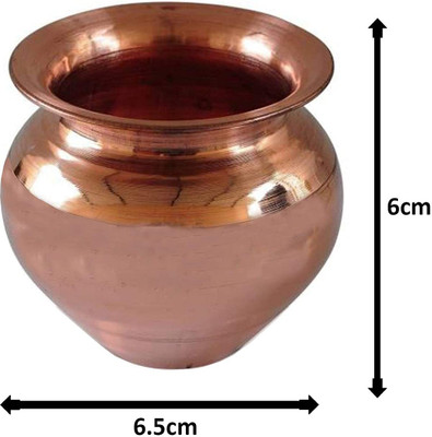 PUCHCHI Combo of Round Head Pooja Puja Bell Ghanti with Copper (2 No) Kalash Lota Brass Kalash(Gold)