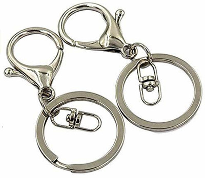 DIY Crafts Zinc Alloy Key Chain Ring with Lobster Clasps and Extension Chain, Key Ring Loop Key Holders with Flat Split Ring Chain KC Gold Gold Silver Antique (Pack of 5 Sets, Antique Silver Colour) Key Chain DIY Crafts Zinc Alloy Key Chain Ring with Lobster Clasps and Extension Chain, Key Ring Loop Key Holders with Flat Split Ring Chain KC Gold Gold Silver Antique (Pack of 5 Sets, Antique Silver Colour) Key Chain
