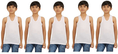 MAKHKHA Vest For Baby Boys Pure Cotton(White, Pack of 5)