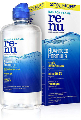 BAUSCH & LOMB ReNu Advanced Triple Disinfect Formula Multi-Purpose Eye Contact Lens Solution Multi - Purpose Advance Lens Cleaning Solution(355 ml)