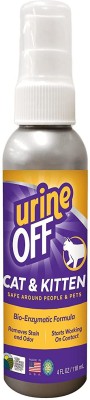 Urine Off Kitten/Cat Odour & Stain Remover 118ml, Permanently eliminate your pets urine odor and stains, the Enzyme formula destroys the odor-causing bacteria to eliminate those unwanted smells Deodorizer(118 ml, Pack of 1)