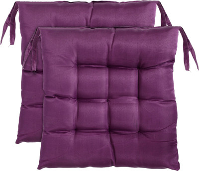 KUBER INDUSTRIES Microfibre Solid Chair Pad Pack of 2(Purple)
