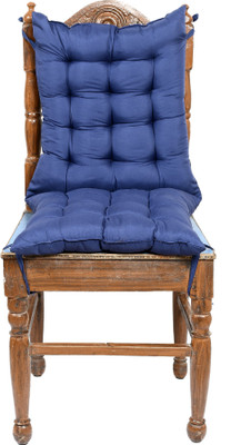 KUBER INDUSTRIES Microfibre Solid Chair Pad Pack of 1(Navy Blue)
