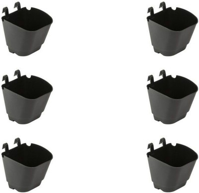Naturally Green vertical hanging pots on wired mesh pack of 6 Plant Container Set(Pack of 6, Plastic)