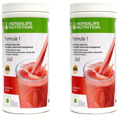 HERBALIFE Formula 1 Nutritional Shake Mix - Strawberry Flavor 2 Pcs Pack For Weight Loss Plant-Based Protein(1000 g, Strawberry)