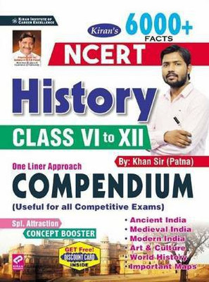KIRAN'S 6000+ Facts NCERT HISTORY INDIA & WORLD Class- VI To XII One Liner Compendium (Useful For All Competitive Examination)(Paperback, KHAN SIR PATNA) KIRAN'S 6000+ Facts NCERT HISTORY INDIA & WORLD Class- VI To XII One Liner Compendium (Useful For All Competitive Examination)(Paperback, KHAN SIR PATNA)