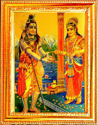SUNINOW ANNAPURNA JI WITH SHIV JI | MAA ANNAPURNA | HINDU GOD & GODDESS PHOTO FRAME Religious Frame