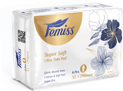 Femiss Super Soft Ultra-Thin Sanitary Pads Pack of 4 (24 counts) Sanitary Pad(Pack of 4)