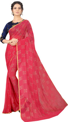 VR Fashions Printed Bollywood Chiffon Saree(Multicolor)