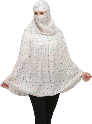 7 Season's Cotton Blend Printed Abaya With Hijab(Multicolor)
