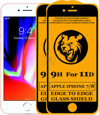 SEVEN7STAR Edge To Edge Tempered Glass for Apple Iphone 8(Pack of 2)