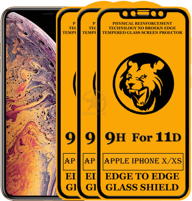 HQ Protection Edge To Edge Tempered Glass for Apple iPhone XS(Pack of 3)