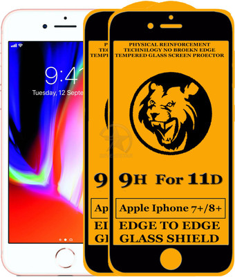 SEVEN7STAR Edge To Edge Tempered Glass for Apple iPhone 8 Plus(Pack of 2)
