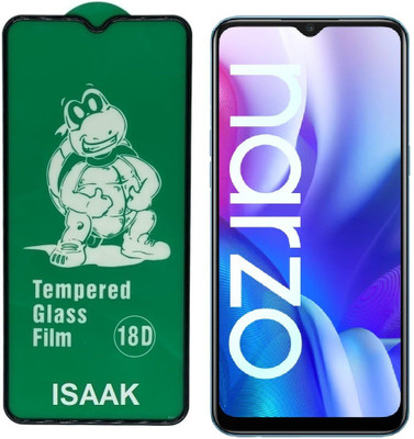 ISAAK Edge To Edge Tempered Glass for Realme Narzo 20a 18D Tempered Glass(Pack of 1)