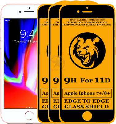SEVEN7STAR Edge To Edge Tempered Glass for Apple iPhone 8 Plus(Pack of 3)