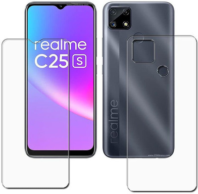 PR SMART Front and Back Tempered Glass for Realme C25s(Pack of 2)