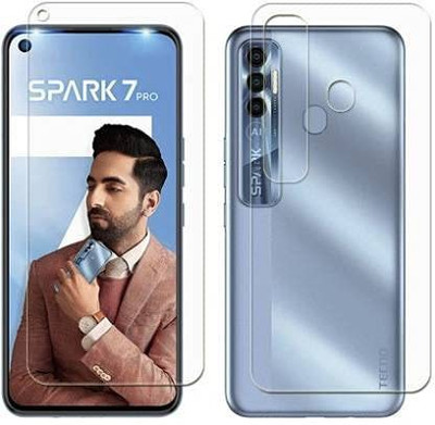 Firstkart Front and Back Tempered Glass for Tecno Spark 7 Pro(Pack of 2)