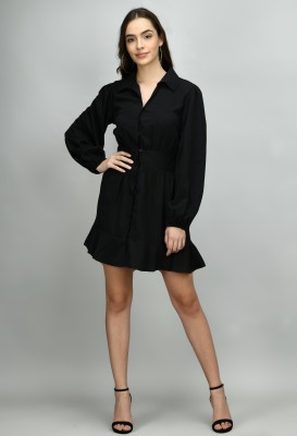 SOLA: Fashion Elegance Women Shirt Black Dress