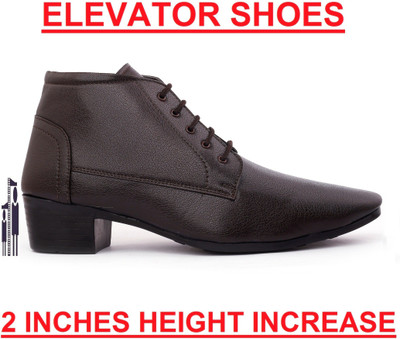 BXXY Men's Height Increasing Casual And Party Wear Brown Boots Boots For Men(Brown , 10)