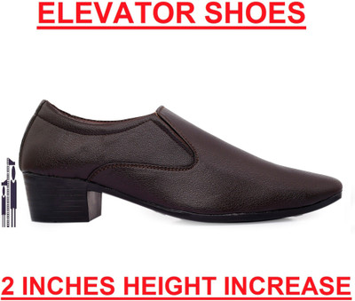 BXXY Men's Height Increasing Formal Slip-on Dress Shoes Slip On For Men(Brown , 8)
