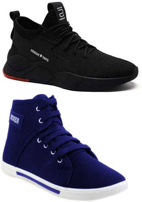 HOTSTYLE Running Shoes For Men(Blue, Black , 9)